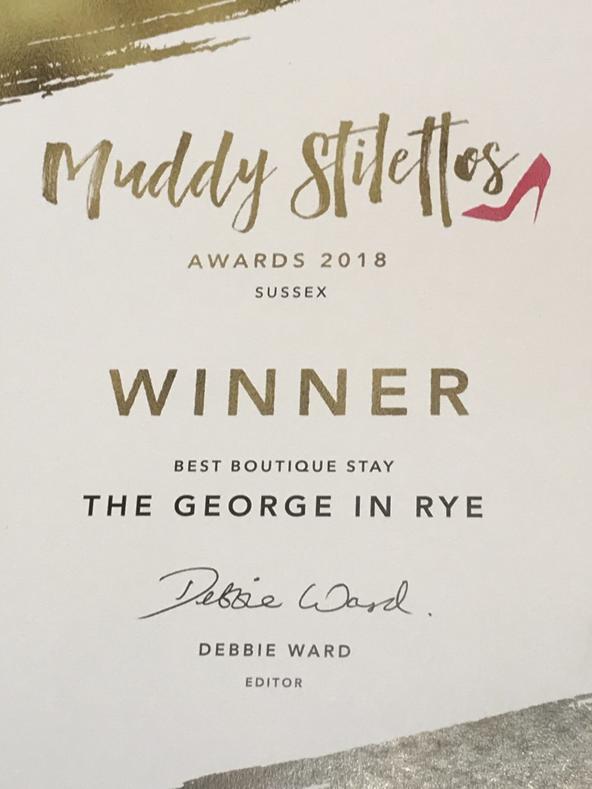 Muddy Stilettos’ “Best Boutique Stay” 2018